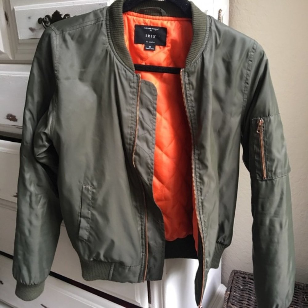 army green bomber jacket